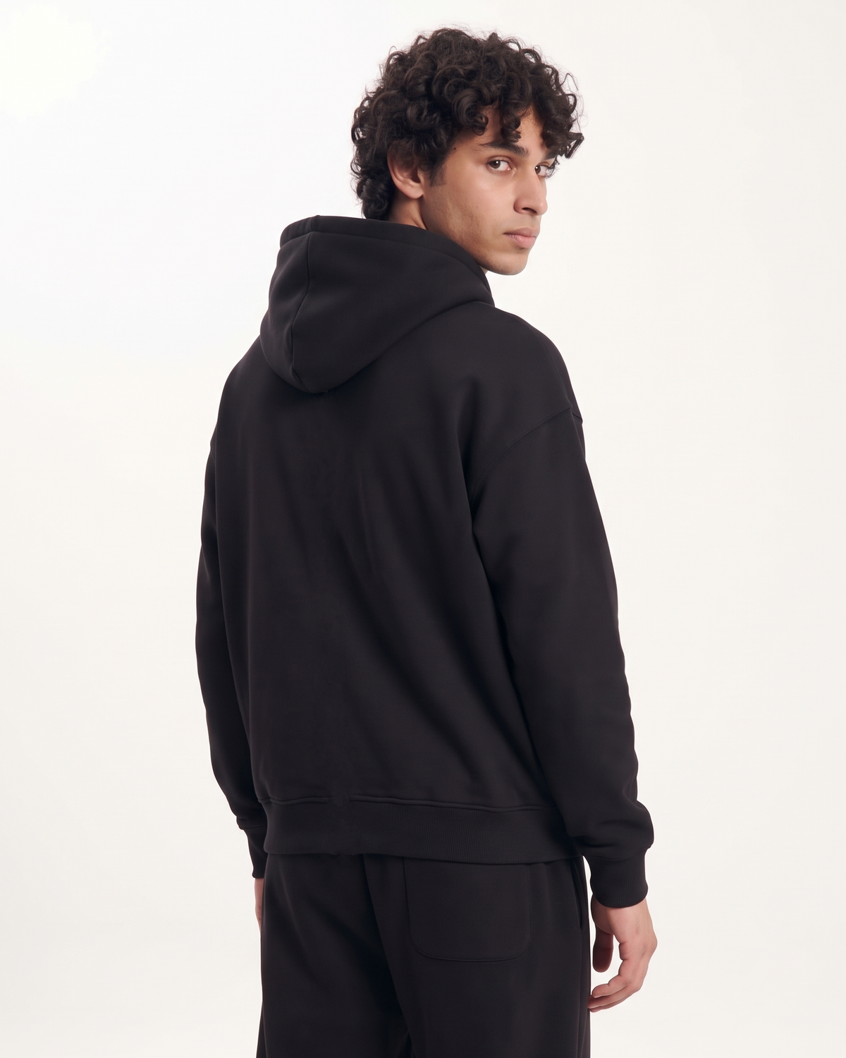 Black Boxy Dual Zipper Hoodie | 360 GSM Cotton Boxy Hoodie