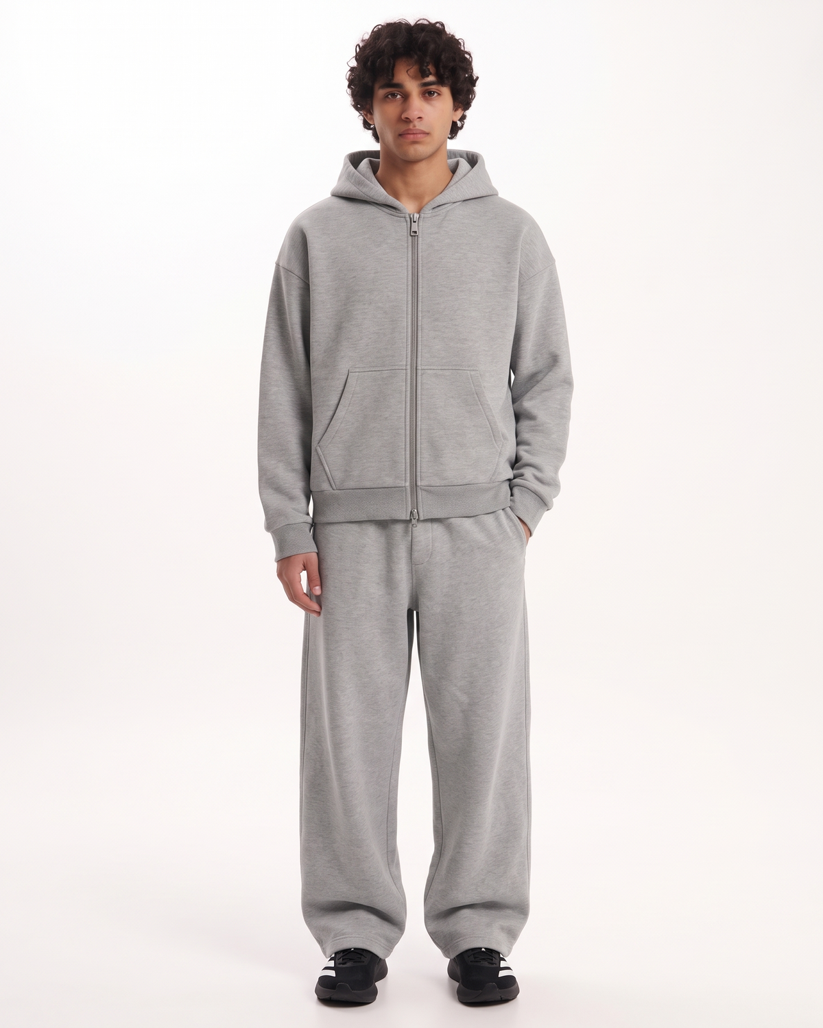 Grey Matter Boxy Fit Set | 360 GSM Cotton Boxy Hoodie & Baggy Jogger Co-Ord Set