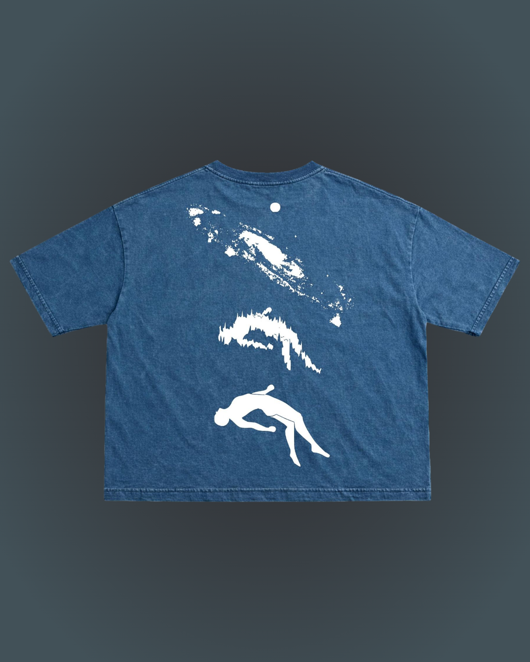 Astral Drift Boxy Fit T-Shirt | 240 GSM French Terry Denim Wash Graphic Tee